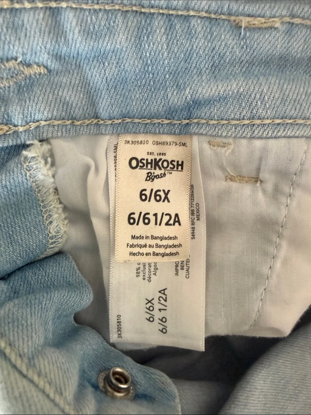 OshKosh B'gosh Light Blue Denim Heart Bib Overall Dress